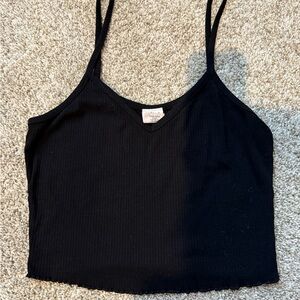 Black Ribbed Women's Top